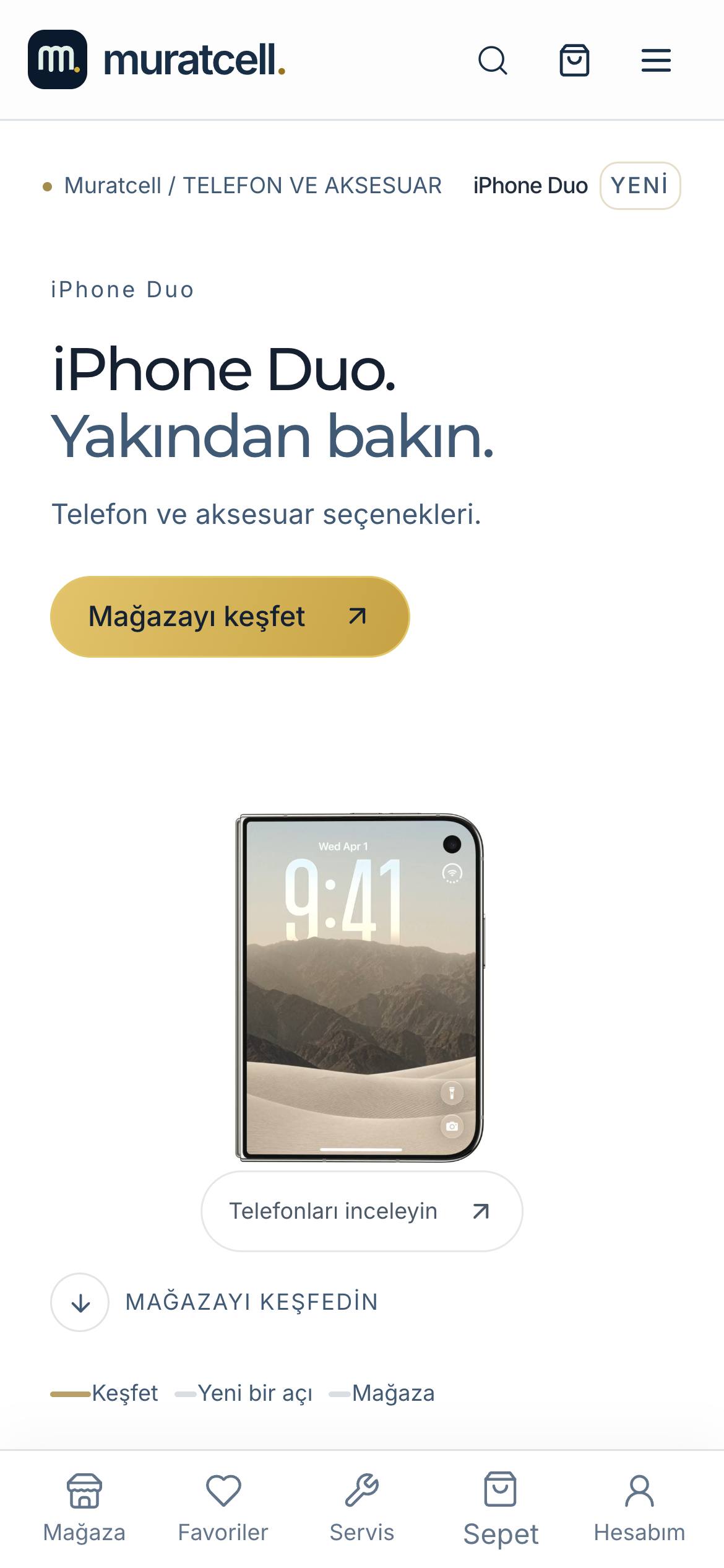 Phone repair and sales website, phone view